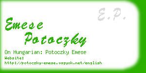 emese potoczky business card